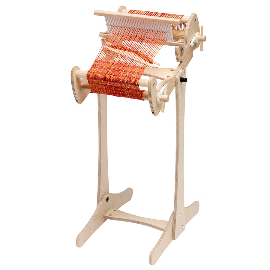 Image of a Schacht Cricket Loom on a stand.