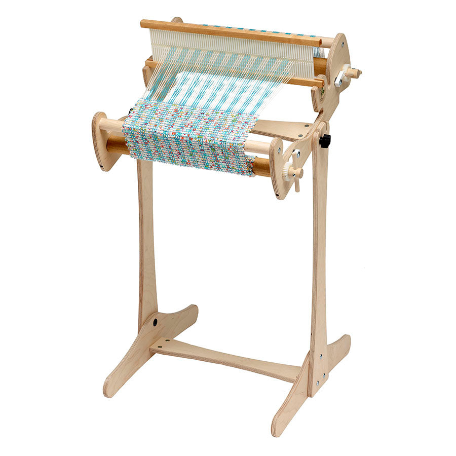 Image of a Schacht Cricket Loom with 15&quot; weaving room on a stand.