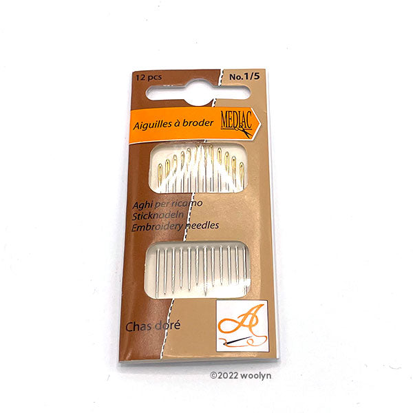 Embroidery needles, No. 1/5. 12 Pieces.
