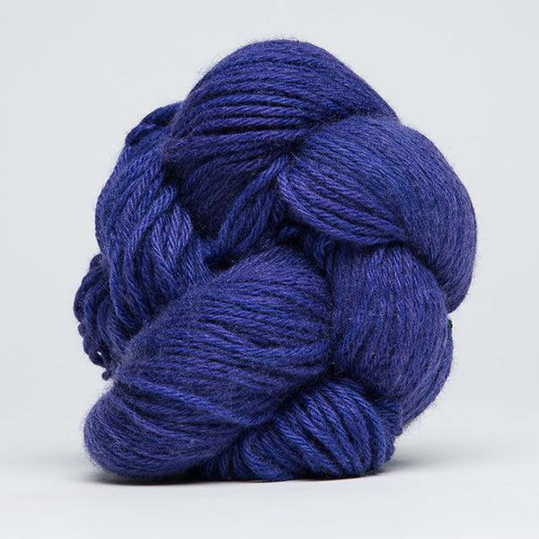 Skein of Jade Sapphire 4Ply Lapis 20, a bright blue with purple tones.