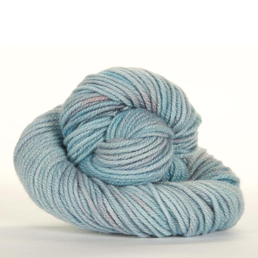 Skein of Jade Sapphire Cashmere 8Ply Hey Diddle Diddle 204, a tonal light blue.