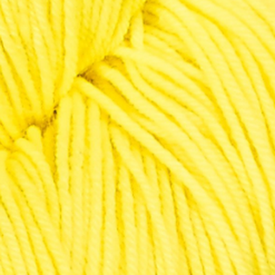 Detail of Knerd String 4ply Fingering Glowstick a bright yellow color.