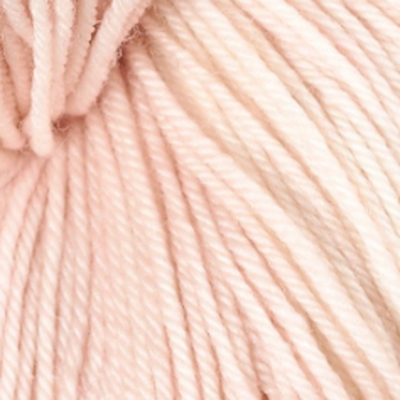 Detail of Knerd String 4ply Fingering The Fairest a pale pink color.