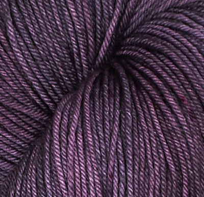 Detail of Knerd String SW Worsted Deeper Purple a dee[ purple color. 