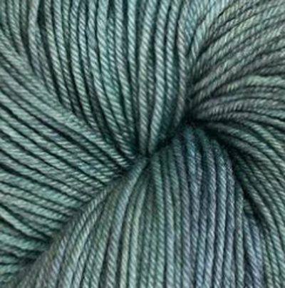 Detail of Knerd String SW Worsted Oyster Bay a pale blue color. 