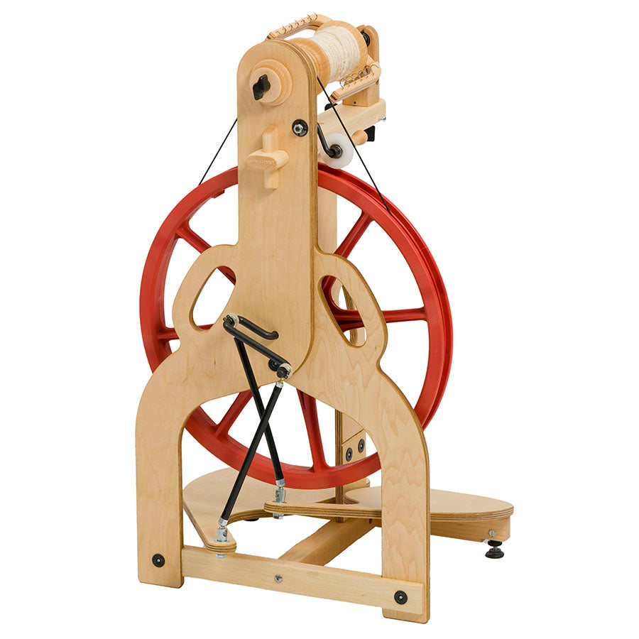 Left back image of a Schacht Ladybug Spinning Wheel.