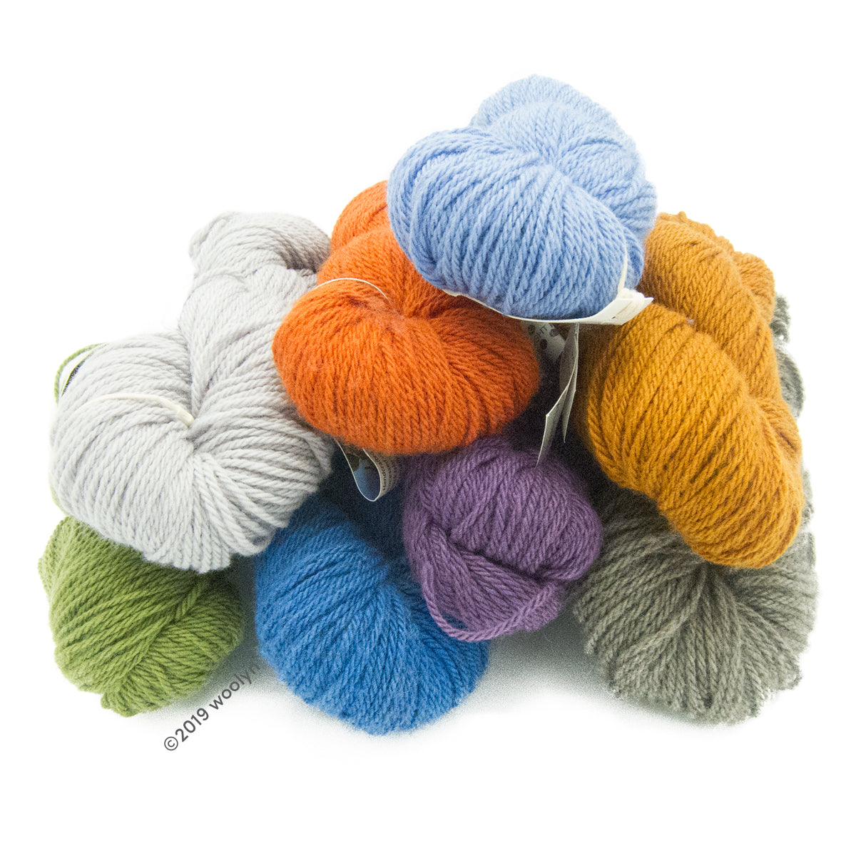 Picture of a variety of North Light Fibers Atlantic skeins a 100% Falkland Islands Merino.