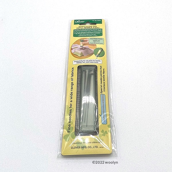 Fine gauge refill felting needles in box. 5 needles.