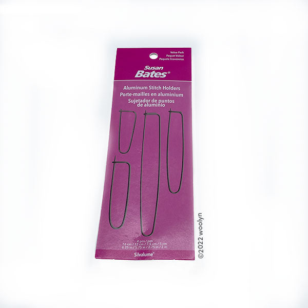 Image of Susan Bates Aluminium Stitch Holders in 4 Assorted Sizes.