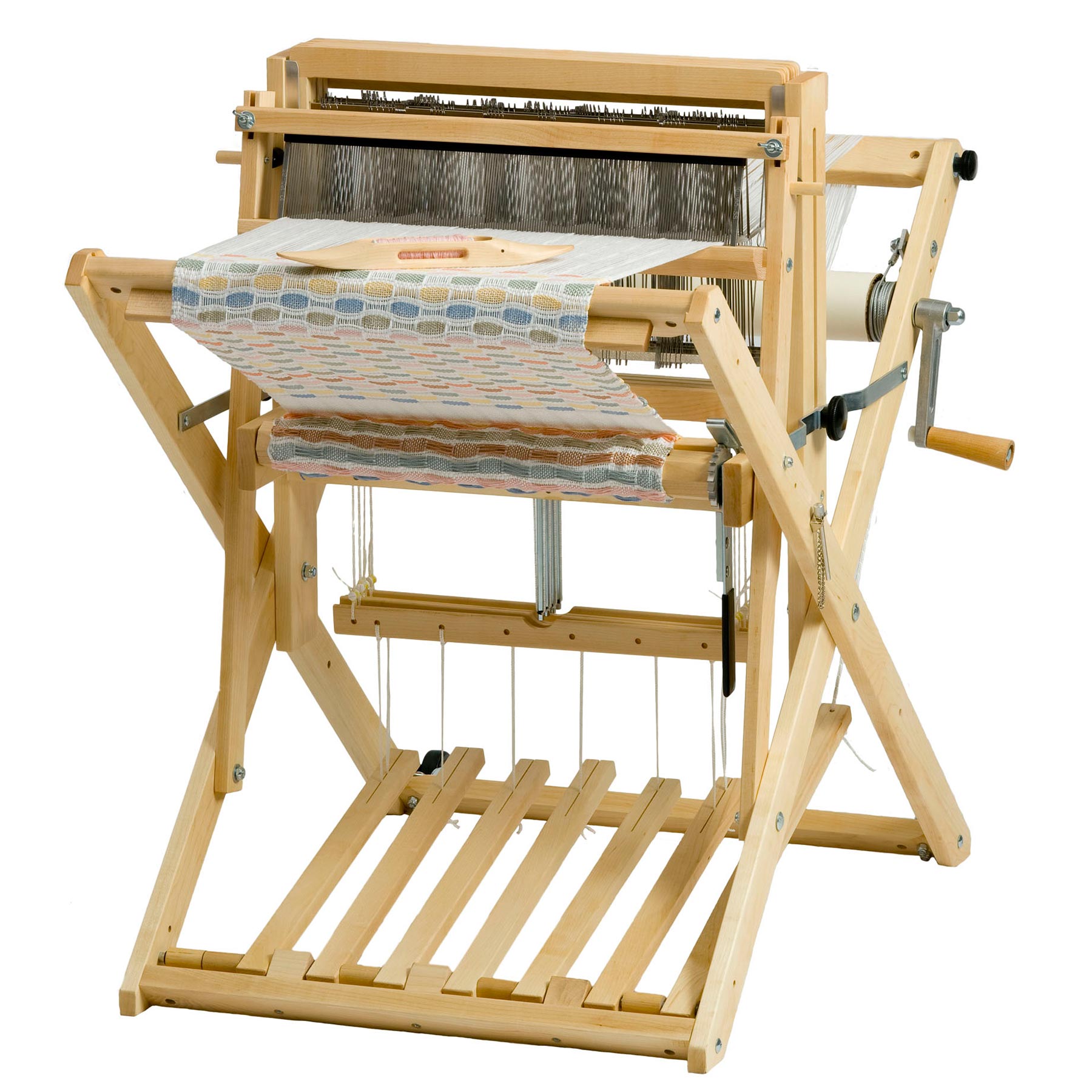 Image of the front view of a Schacht Wolf Pup Loom with 6 treadles.
